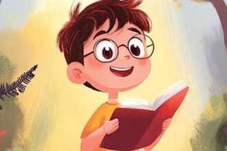 digitally paint colourful children book illustration