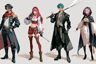 create original manga characters with detailed artwork
