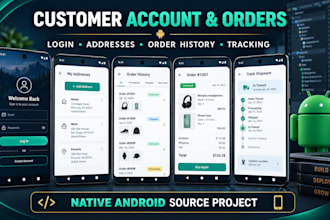 build a native shopify android app with customer order management