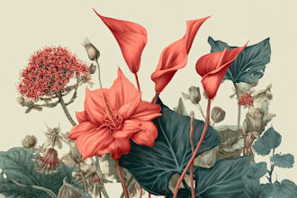 draw detailed botanical and floral illustrations