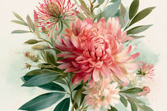 paint custom watercolor botanical illustrations and floral art