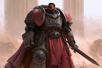 illustrate a warhammer 40k character