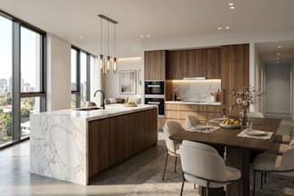 create realistic 3d apartment interior design and interior rendering