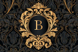 design a monogram logo with a seamless luxury pattern unique