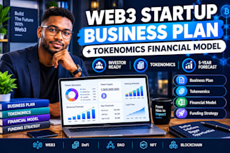 build a web3 startup business plan and tokenomics financial model sheet