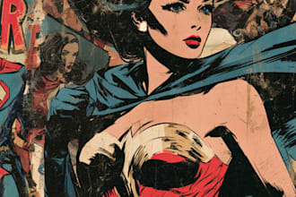 create a retro comic art style poster or cover art