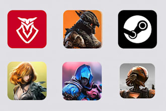 design a professional game logo, steam icon, or app icon