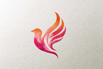 design modern watercolor fantasy feminine logo