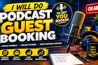 do podcast guest booking with targeted outreach and booking support