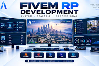 build custom fivem gta rp servers, system, lspdfr, scripts and gameplay features