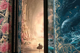 create enchanted fantasy landscapes and dark castle artwork