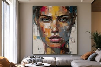 create professional color abstract portrait art