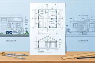 design tiny house shipping cabin container home permit drawings