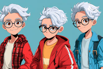 create an original anime cartoon character design