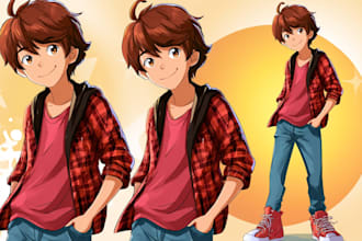 design a cute and stylish anime cartoon character