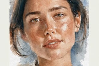 watercolor portrait painting photo to watercolor portrait