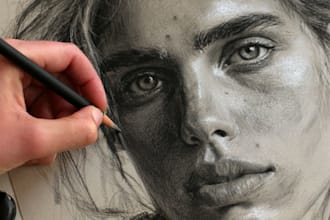 create expressive charcoal artwork with fine details