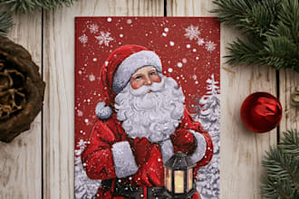 create beautiful holiday greeting cards with custom illustrations
