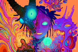 create surreal, psychedelic, abstract art