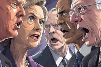create funny political caricatures and satirical cartoon art