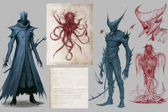 design fantasy horror and fantasy horror couple character