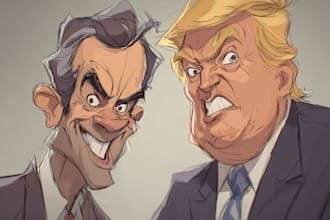 draw bold editorial and political cartoon art