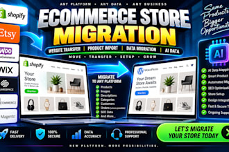 ecommerce store migration website transfer product import data migration ai data