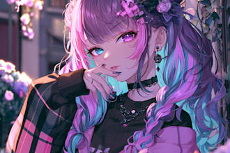 draw anime pfp illustration for vtuber, fanart, original
