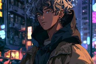 anime character an illustration and anime character