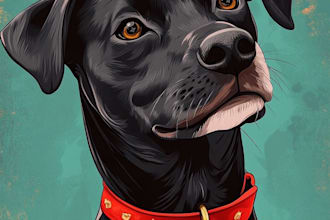 draw disney pet portrait illustration