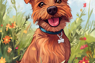disney pet portrait illustration