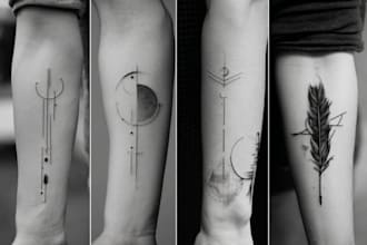 do floral and minimalist tattoo design