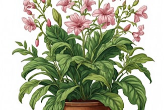 create botanical illustration of flower logo illustration