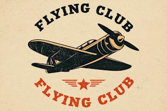 design vintage retro logo with exclusive illustration