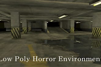 create low poly 3d ps1 psx ps2 n64 environments retro horror maps game assets