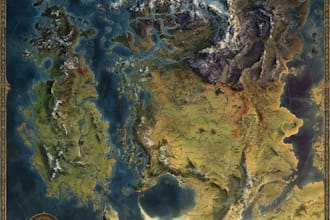 draw a fantasy map, vector map