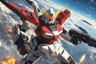 make gundam character illustration