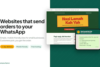 build a small business website with whatsapp ordering