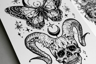 create incredible vintage tattoo design for you
