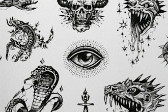 design bold american traditional tattoo artwork