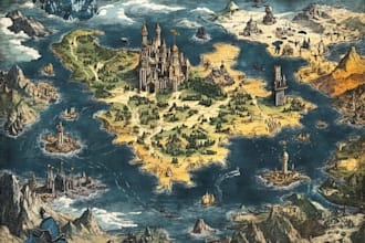 do fantasy map illustration