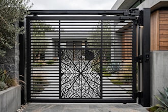 design modern sliding gate, grill, and railing 2d con