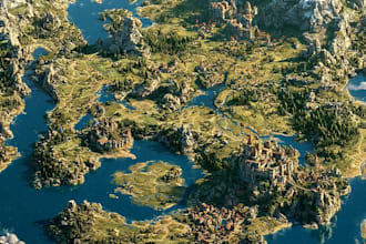 create realistic fantasy regional map design for novels and lore