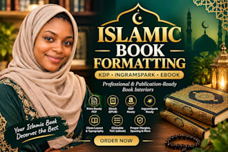 format your islamic book for KDP and ingramspark paperback and ebook