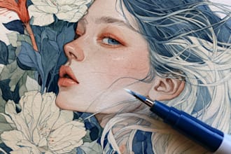 draw watercolor illustration for you