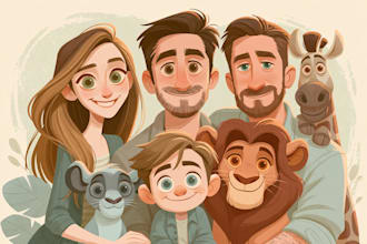 desing a beautiful portrait in disney cartoon style