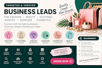 generate fashion beauty clothing jewelry skincare brand cosmetics business leads