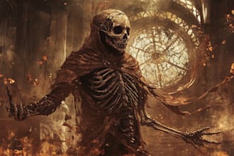 draw horror character design illustration