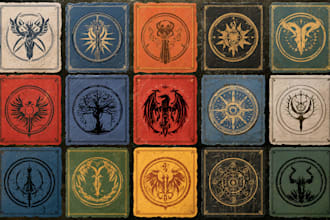 make a custom fantasy faction crest illustration for you