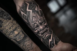 create a tattoo design of tattoo sleeve